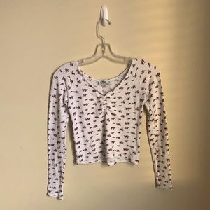 Hollister long sleeve rose top